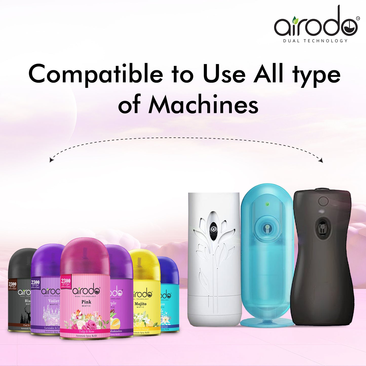 Pink Matic Air Fershner Automatic Tulip & Rose with long lasting Fragrance Booster