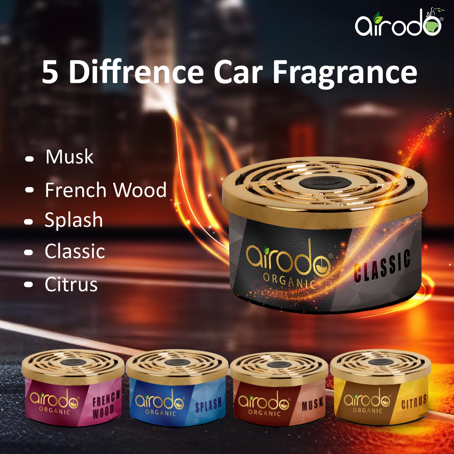 Organic Classic Car Perfume, Air Freshener to Freshen up Your Car - 40 g