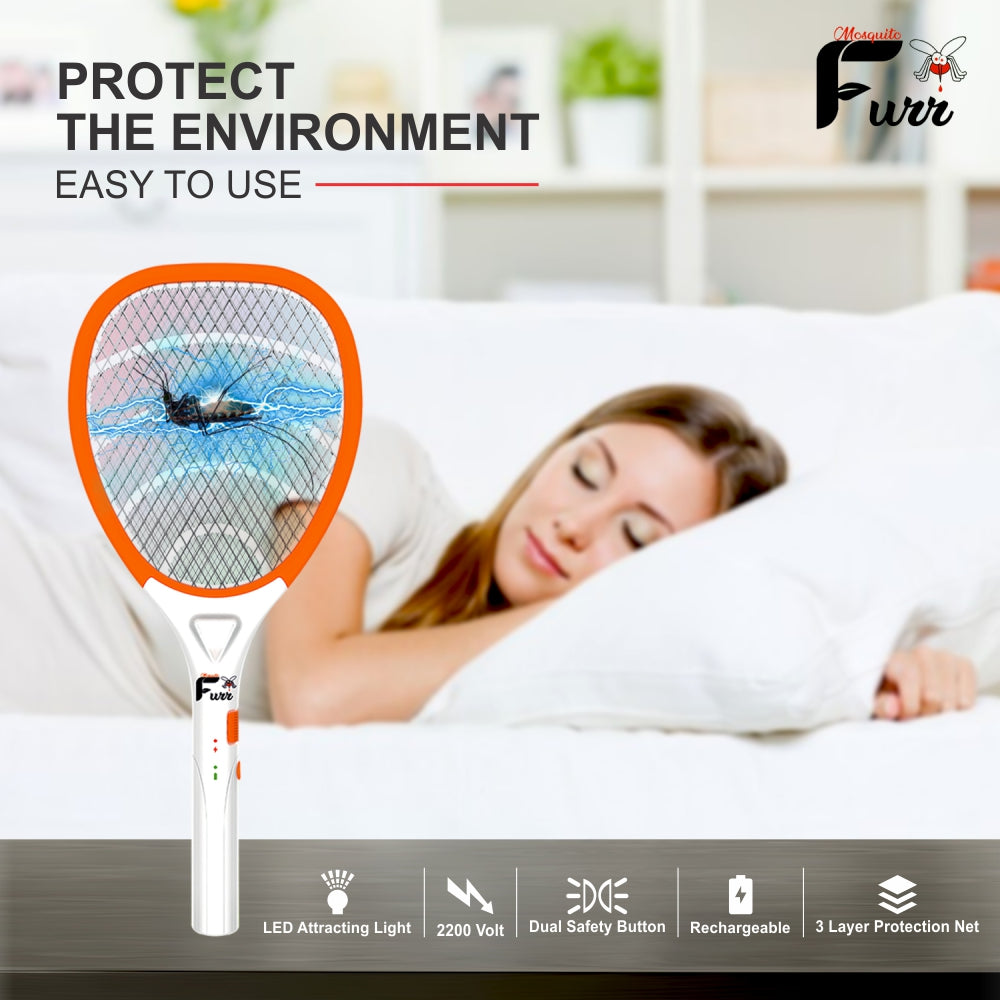Mosquito Furr Rechargeable Mosquito Racket Fly Swatter Electric Insect Killer Indoor, Outdoor  (Bat)