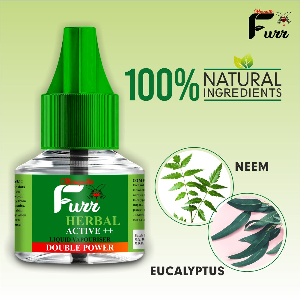 MOSQUITO FURR Herbal Active ++I Mosquito Repellent Vaporizer | No Kerosene Oil