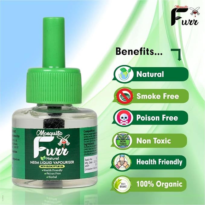 MOSQUITO FURR Completely Herbal I Mosquito Repellent Vapourizer | No Kerosene Oil