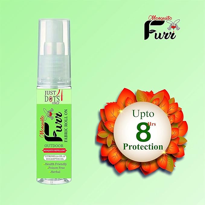 Mosquito Furr 100% Natural Mosquito Repellent Fabric | 8-Hour Protect | Citrus - 9 ml