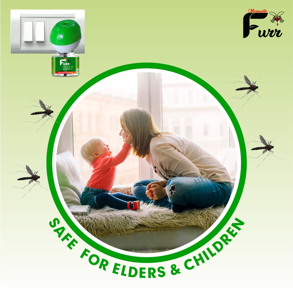 MOSQUITO FURR Herbal Active ++I Mosquito Repellent Vaporizer | No Kerosene Oil