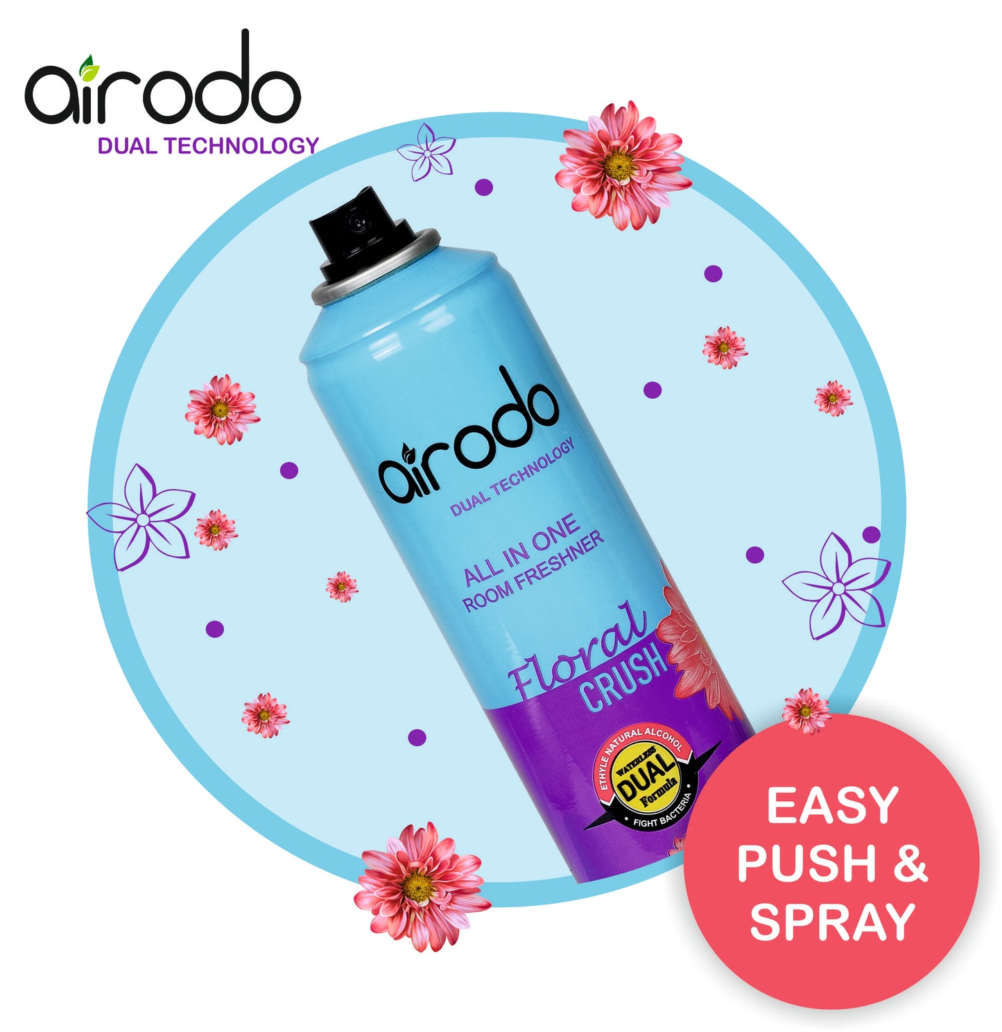 Air Freshener Floral Crush 250 ml for Car, Home, Bathroom and kitchen