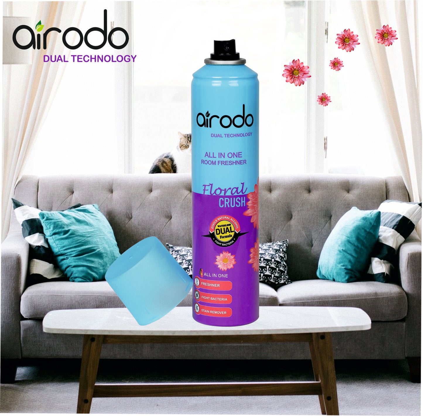 Air Freshener Floral Crush 250 ml for Car, Home, Bathroom and kitchen