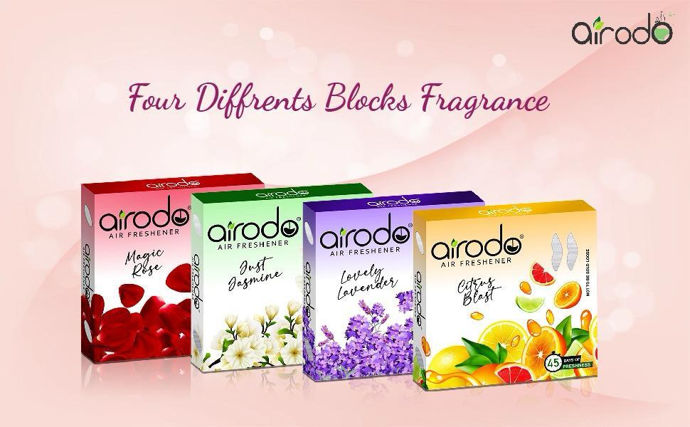 Air Freshener Blocks| Lasts Up To 45 Days | 24H Protection | Pack of 4