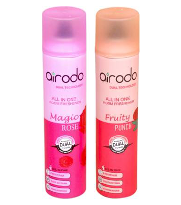 AIRODO Magic Rose and Fruity Punch Air Freshener Combo Pack with Dual Technology Automatic Spray  (2 x 250 ml)