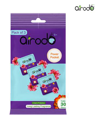 AIRODO Air Freshener Power Pocket Gel | Lavender Premium Fragrance Booster | Pack of 3 Refill  (3 x 10 g)