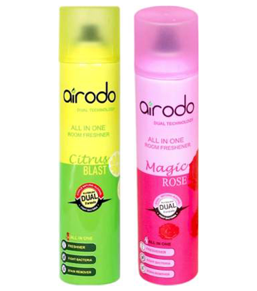 AIRODO Citrus Blast and Magic Rose Air Freshener Combo Pack with Dual Technology Automatic Spray  (2 x 250 ml)