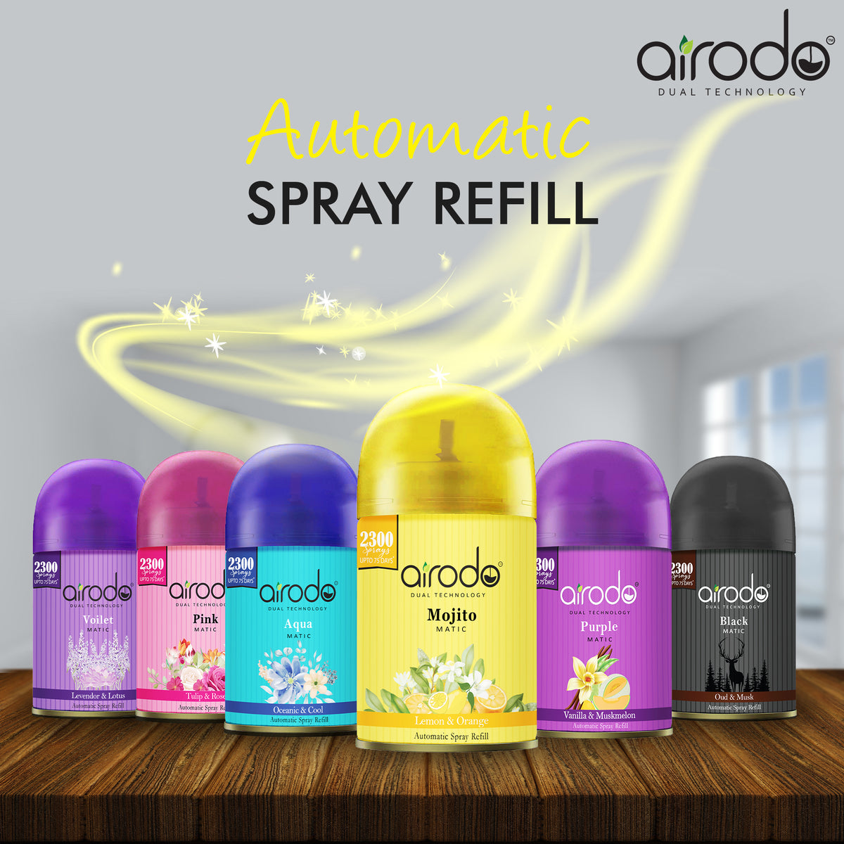 Mojito Matic Automatic Air Fershner lemon and Orange Fragrance