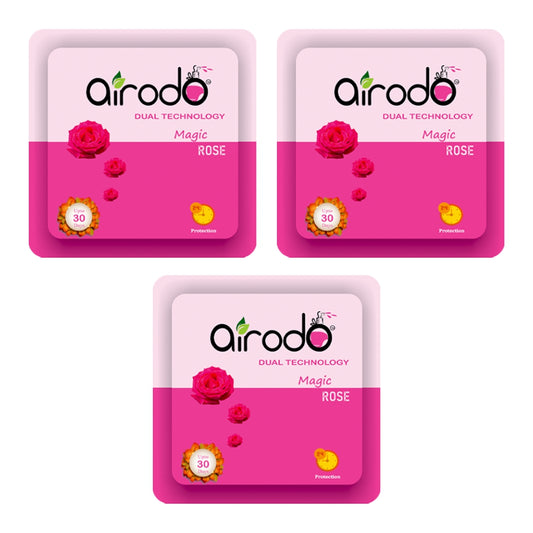 Airodo Dual Technology Magic Rose Power Pocket | Power Gel Air Freshener - Bathroom and Toilet | Room freshener Lasts Up to 30 Days | Kill Bacteria & Virus | 24h Protection | Assorted