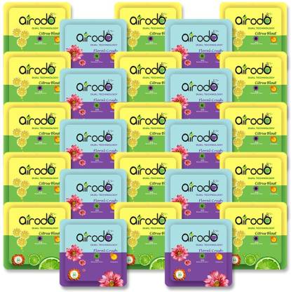 AIRODO Power Pocket Gel Air Freshener | Assorted Mix Scents | Pack of 25 Refill  (25 x 10 g)
