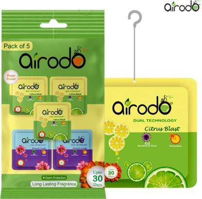 AIRODO Air Freshener Power Pocket Gel | Luxury Fragrance Booster | Assorted Mix Scents Refill  (5 x 10 g)