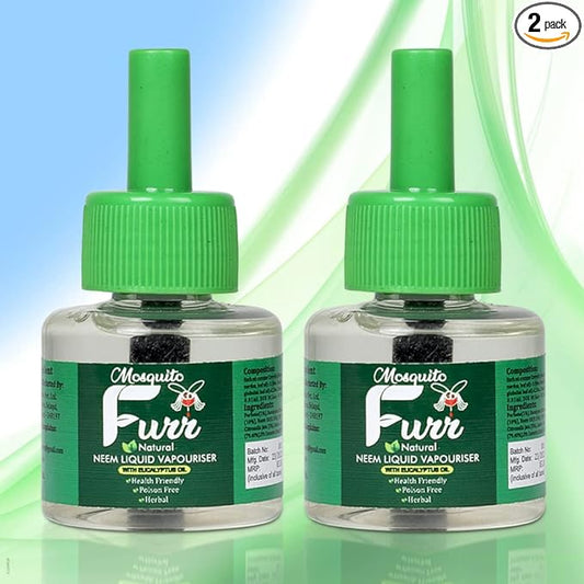 MOSQUITO FURR Completely Herbal I Mosquito Repellent Vapourizer | No Kerosene Oil (Pack of 2)