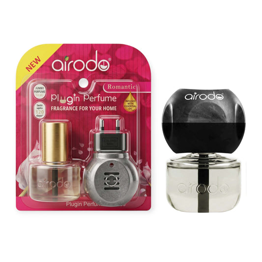 Airodo Automatic Electric Plug-In Perfume Air Freshener | Essential Oil Infused | Long-Lasting Aroma for 120 Days | Room, Bathroom & Office | 1 Machine + 1 Refill (50ml)| Romantic