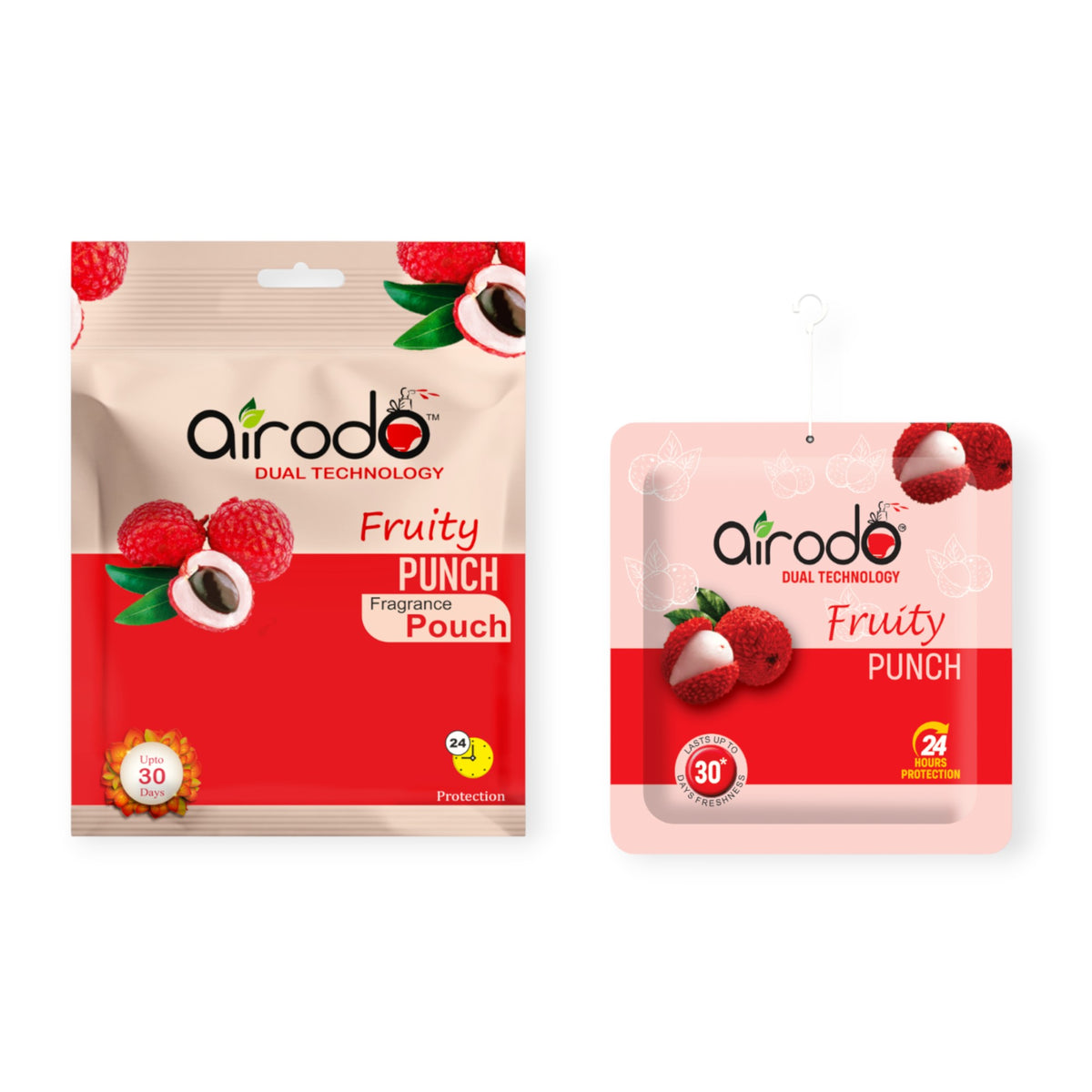 AIRODO Fruity Punch Fragrance Pouch – 10g | Dual Technology | Up to 30 Days Freshness