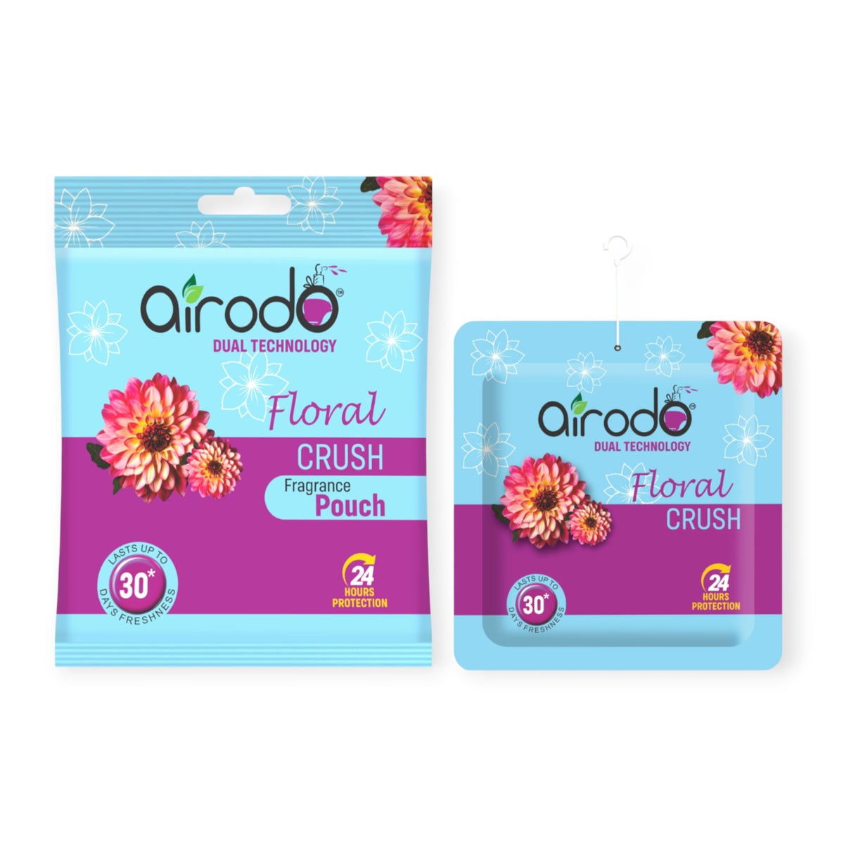 AIRODO Floral Crush Fragrance Pouch – 10g | Dual Technology | Up to 30 Days Freshness